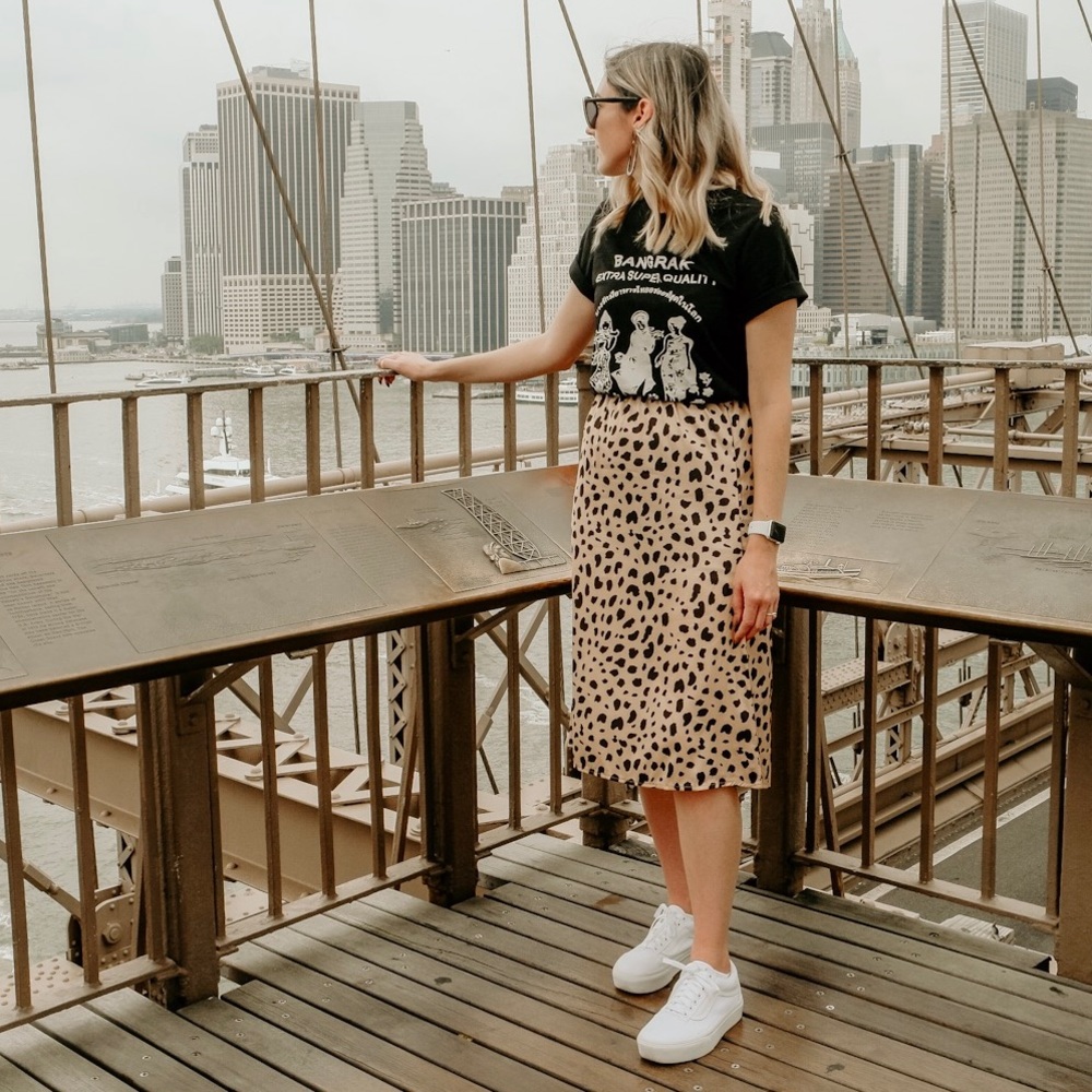 Leopard Print Midi Skirt